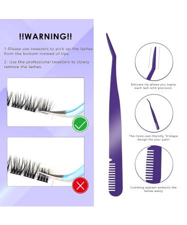 GAQQI DIY Eyelash Extension Kit - 120 Lash Clusters with Bond & Seal, Applicator Tool & Brush for At-Home Lash Extensions (Passion) - Buy Online on GoSupps.com