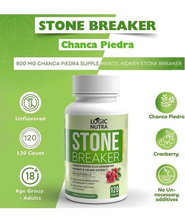 Logic Nutra Chanca Piedra Kidney Stone Breaker 800mg - 120 Tablets for Gallbladder Cleanse & Urinary Pain Relief - Buy Online on GoSupps.com