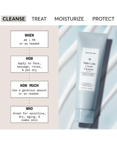 Naturium Multi-Calm Cream Cleanser with Plant-based Ingredients - 4.0 oz - Buy Online on GoSupps.com
