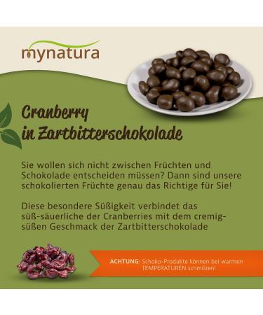  mynatura Mynatura Cranberries Dried in a Bitter Chocolate I Cranberry I Wrapped with Chocolate I Cereal I Snack I Cranberries I Cute I Bag (3 x 1000 g) - Buy Online on GoSupps.com