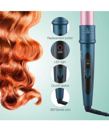 32mm Professional Ceramic Curling Wand for Long Beach Waves - Adjustable Temperature, Dual Voltage - Rose Gold - Buy Online on GoSupps.com