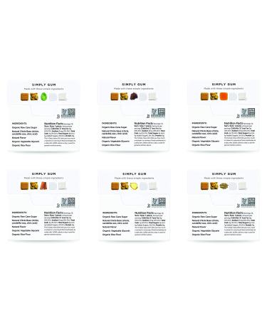 Simply Gum Variety Pack - Peppermint, Cinnamon, Ginger, Fennel, Maple, Coffee | Synthetic & Aspartame Free, Non-GMO Assorted Original - Buy Online on GoSupps.com