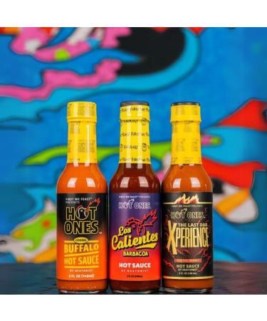 Hot Ones Season 22 Variety Pack - Mild to Fiery Hot Sauces in 5oz Bottles (3-Pack) - Buy Online on GoSupps.com