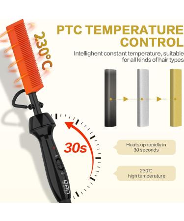 DAN Mini Electric Hot Comb for Wigs & Afro Hair - Anti-Scald Straightening Comb | Ceramic Dual Voltage Hot Comb Hair Straightener in Gold - Buy Online on GoSupps.com
