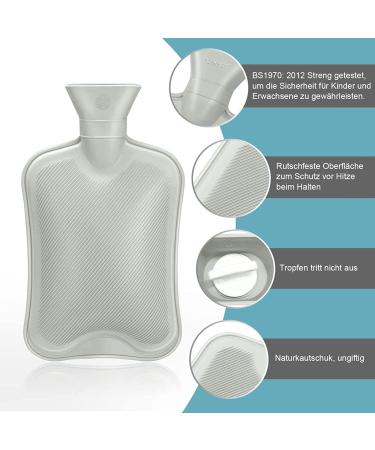 Buy Adult Foot Warmers - 2 in 1 Heat Bottle & Plush Cover | Winter Foot Heater for Men & Women (L 42-46 Gray) - International Shipping Available - Buy Online on GoSupps.com