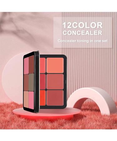 12-Color Concealer & Blush Cream Palette 2-In-1 Cream Blush Palette Long-Wearing Full Coverage Makeup Full Coverage Makeup Highlight Blush Palette Face Cosmetics Makeup (12-2) - Buy Online on GoSupps.com