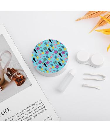 Toucan & Flamingo Pineapple Contact Lens Travel Kit | Cute Portable Contact Case with Mirror for Daily Use - Buy Online on GoSupps.com
