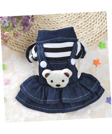 Angoily Dog Spring Dresses Dress for Summer Jeans for Girls Pet Apparel Dress with Bow Girls Nightgowns Classy Dress Summer Jeans Spring Dresses for Work Dog Dress Stripe Pet Supplies S As Shown - Buy Online on GoSupps.com