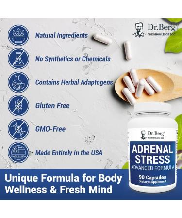 Dr. Berg's Adrenal Stress Advanced Formula - Adrenal Support Supplement - 90 Capsules - Buy Online on GoSupps.com