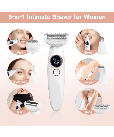 Carehabi 5in1 intimate shaver for women electric shaver for women intimate zone IPX7 waterproof USB trimmer for face eyebrows body bikini zone without charging station - Buy Online on GoSupps.com