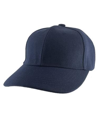 TopHeadwear Blank Kids Youth Baseball Adjustable Hook and Loop Closure Hat Navy