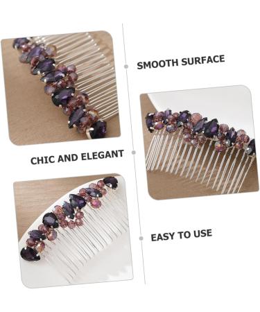 Didiseaon Bride Accessories Hair piece hair European and American wild purple Splitter the photo hair curler knot top headband accessories crown hair combs for wedding rhinestones bride - Buy Online on GoSupps.com