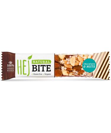 HEJ Bite Vegan Nut Bars | Chocolate & Nuts Snack - 12 x 40g Pack | Healthy Snack Option - Buy Online on GoSupps.com