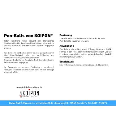 Koipon Pon Balls 2.5L - Nitrifying Bacteria & Microorganisms for Pond Maintenance | Fish Pond & Garden Pond Starter | Filter Bacteria Gel Balls - Buy Online on GoSupps.com