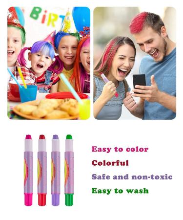 MSDADA Hair Chalk Pens - 12 Color Temporary Hair Dye for Kids - Washable Hair Color for Girls - Perfect Birthday & Christmas Gift for Girls - Blue, Purple, Pink, Red, Green & Yellow - Buy Online on GoSupps.com