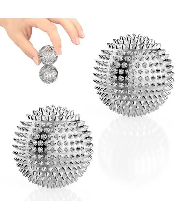 Hedgehog ball massage ball 2PCs 47mm magnetic acupressure balls acupressure massage device trigger point massage balls gymnastics ball foot massage balls finger massage devices hedgehog ball massage ball set