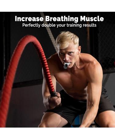 Portable Breathing Trainer - Adjustable Muscle Trainer Soft Silicone for Strengthen Breathing Exercise Compact Fitness & Training - White Glacier (New Upgrade - Buy Online on GoSupps.com