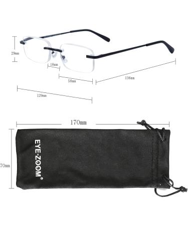 Buy 3 Pack Classic Rectangular Metal Frame Rimless Reading Glasses for Men & Women - Silver 1.5x | International Shipping Available - Buy Online on GoSupps.com