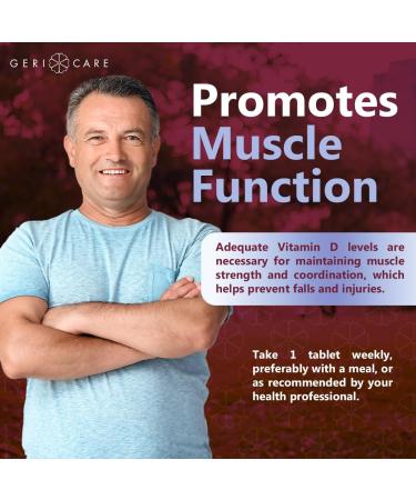 GeriCare Vitamin D 1,250mcg (50,000 IU) High Potency, Supports Bone Density, Muscle Health, Immune Function, and Calcium Absorption, Once-A-Week Dietary Supplement, 12 Count (Pack of 1) 12 Count (Pack of 1) Vitamin D 1,250mcg - Buy Online on GoSupps.com