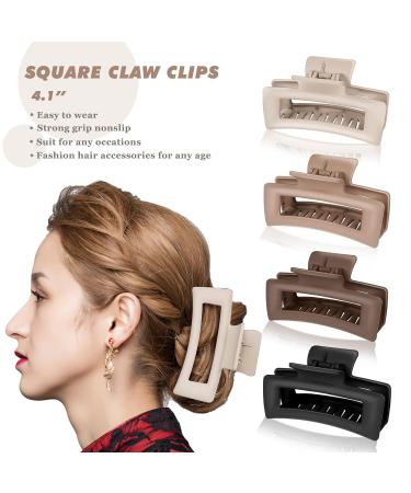 8 Pack Large Claw Clips for Thick Hair - Variety Pack for Women - Strong Hold Jaw Clips for Thick Hair - Nonslip Neutral Claw Clips (4.1'' 4.7'') - Buy Online on GoSupps.com