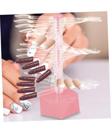 POPETPOP nail tips display stand nail art stands nail stands for nail art nail practice display stand nail tips display holder nail display stand holder spiral Acrylic bracket 6.2x6.2cm Pink - Buy Online on GoSupps.com