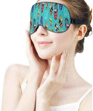 Stylish Phrase Surfboards Sleep Mask - Adjustable Strap, Light Blocking Eye Cover for Men and Women - Buy Online on GoSupps.com