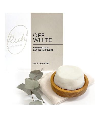 Ruh Natural Vegan Natural Hair Shampoo Bar for Normal Hair Hand Made Zero Waste Paraben Free & Compostable (Off White) Regular