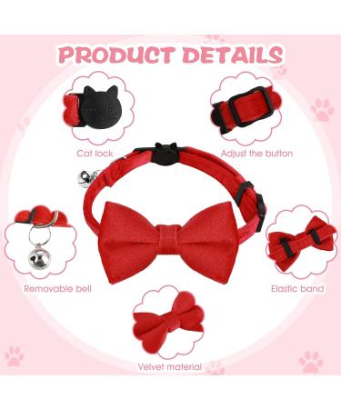 Buy Giantree Cat Collar Set - Adjustable Cat-Fly Neck Band with Bell for Small Pets | Perfect for Cats & Puppies (Red Black) - International Shipping Available - Buy Online on GoSupps.com