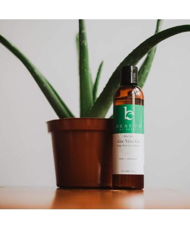 Organic Aloe Vera Gel by Beauty by Earth - Sunburn Relief and Skin Soothing Treatment for Face, Hair, and Body - Buy Online on GoSupps.com