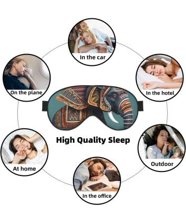 Aztec Elephant Pattern Soft Eye Mask - Sleep Mask for Travel | Comfortable Eye Mask for Women & Men - Buy Online on GoSupps.com