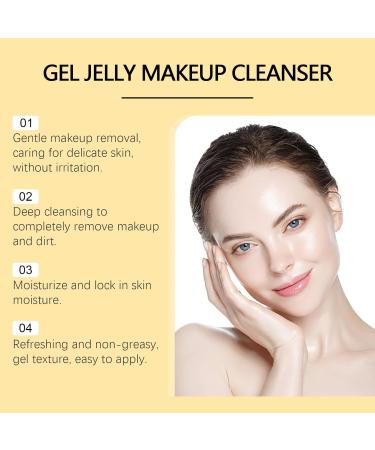 Turmeric Cleansing Gel Hydrating Gel Jelly Makeup Remover Turmeric Smoothing Gel Cleanser Oil-Free Facial Cleanser Gentle Makeup Removal Deep Cleansing of Pores Refreshing for Spot-prone Skin - Buy Online on GoSupps.com