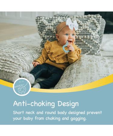 Papablic Infant Training Toothbrush 2 Pack - Soft Silicone Baby Toothbrush for Ages 4 Months and Up - BPA Free - Yellow & Blue - Buy Online on GoSupps.com