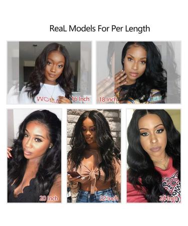 18 Inch Body Wave Lace Front Human Hair Wig for Black Women - Pre Plucked with Baby Hair - Natural Color - 150% Density - Brazilian Hair (1 Pack) - Buy Online on GoSupps.com