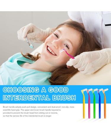 Skhaovs 25 Interdental Brushes Gap Brush for Teeth & Gums Non-Slip Handle Braces Cleaning 5 Colors - Universal Oral Care - Buy Online on GoSupps.com