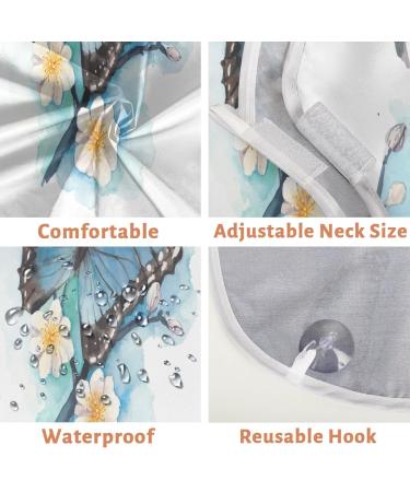Butterfly Flower Pattern Beard Bib Apron - Non-Stick Waterproof Hair Catcher for Men | Perfect Grooming Gift with Suction Cups - Buy Online on GoSupps.com