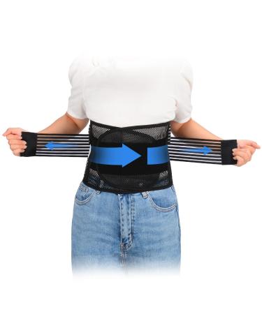 supregear Lower Back Brace Adjustable Breathable Back Brace for Lower Back Belt Waist Lumbar Support for Men Women Back Pain Herniated Disc Sciatica Scoliosis (Black S) Black S - Buy Online on GoSupps.com