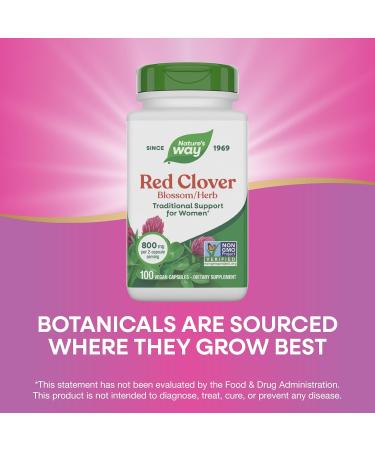 Nature's Way Red Clover Blossom 800 mg - 100 Vegan Capsules for Hormonal Balance - Buy Online on GoSupps.com