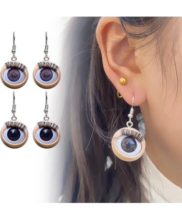 Shop Feyley Earrings: Unique Harajuku-Style Eyelash Eyeball Earrings for Y2K Fashion | International Shipping Available - Buy Online on GoSupps.com