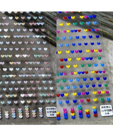 Mini Embossed DIY Colorful Love Heart Valentine's Day Nail Stickers Nail Decals(A) - Buy Online on GoSupps.com