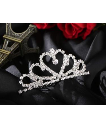 Mini Heart Rhinestone Tiara for Wedding Bride Prom Birthday - Lovelyshop (1 Pack) - Buy Online on GoSupps.com