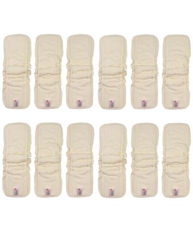 Littles and Bloomz 5 Layers 12 Bamboo Reusable Nappy Insert with Elastic Gussets 5 Layers Cloth Diaper Booster Liner BBC12 Bamboo Gusset 12