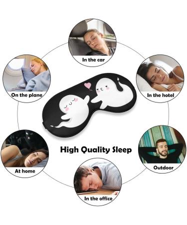 LynaRei Halloween Ghosts Sleep Mask - Happy Ghost Trick Or Treat Blindfold for Full Night's Sleep, Travel, and Nap - Buy Online on GoSupps.com