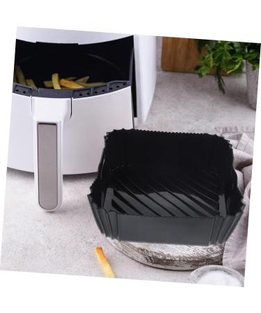 GRIRIW Air Fryer Pad Non Stick Baking Pan Reusable Air Fryer Baskets Silicone Bakeware Foldable Black 22X6CM - Buy Online on GoSupps.com