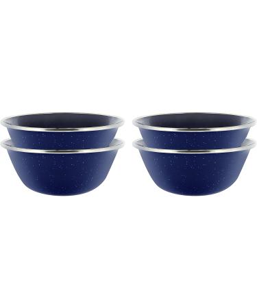 4 Pack Enamel Camping Bowls - Blue Finish for Camping, Hiking & Picnics - Buy Online on GoSupps.com