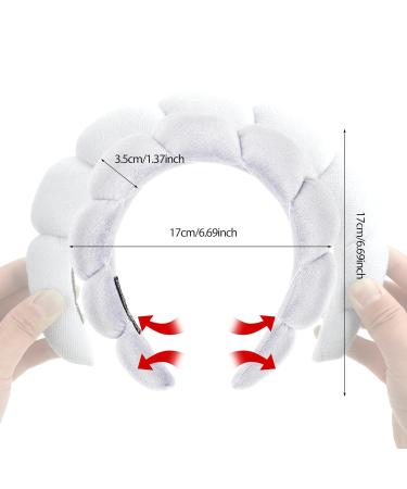 Women's White Spa Hair Band - Soft Sponge Makeup Hair Accessory for Face Washing & Skincare - Buy Online on GoSupps.com