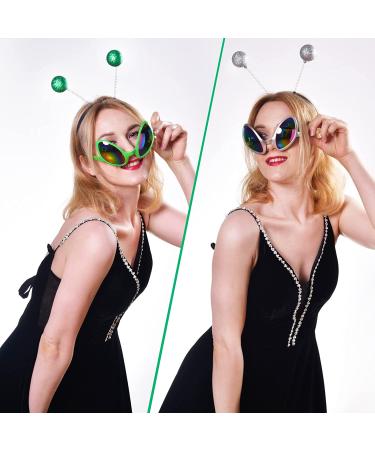 Alien Headband and Rainbow Sunglasses Set for Adults and Kids - Green+Silver | Poptrend - Buy Online on GoSupps.com