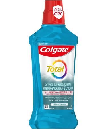 Colgate Total CPC Mouthwash 1 Liter (Pack of 1) Promotes Gum Health Proven To Reduce Plaque Prevent Gingivitis Provides Lasting 12-hour Protection & Refreshing Clean Mint Flavor Mouth Wash - Buy Online on GoSupps.com