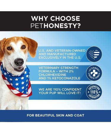 PetHonesty Chlorhexidine Shampoo with Ketoconazole & Aloe - 16 Oz for Dogs & Cats - Buy Online on GoSupps.com
