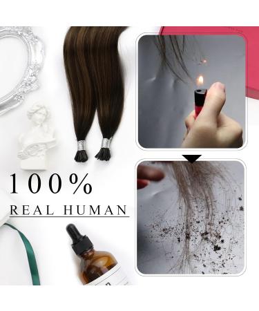 Moresoo Bonding Extensions - Real Hair Invisible I-Tip Extensions 40cm Darkest Brown & Light Brown Keratin Bonding #2/6/2 - 40g 50 Strands - Buy Online on GoSupps.com
