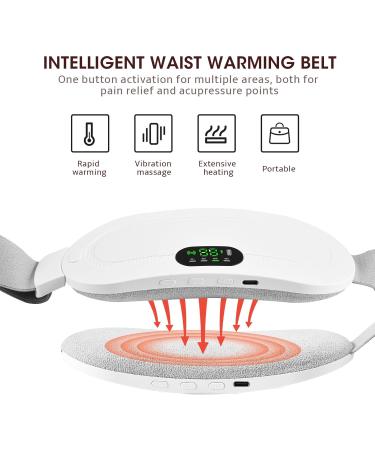 Shop Period Heating Belts - Electrical Menstrual Heating Belts with 4 Vibration Modes & 3 Temperature Levels for Abdominal Pain Relief - White Blanc - Buy Online on GoSupps.com